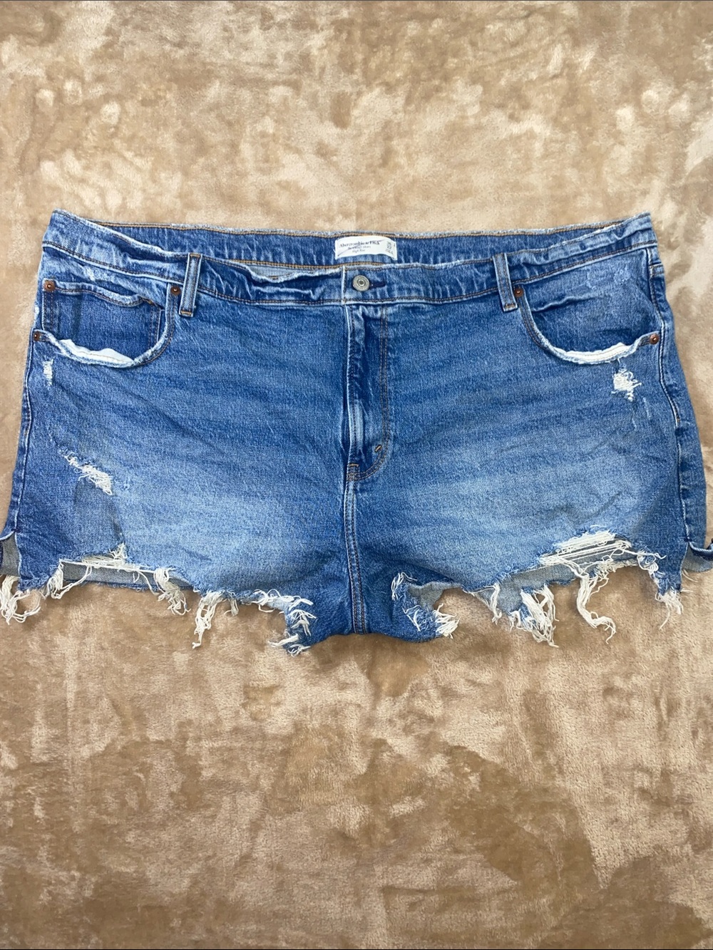 Abercrombie & Fitch Distressed Blue Denim Cutoff Shorts